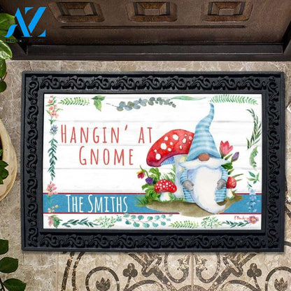 Hangin at Gnome Personalized Doormat - 18" x 30"