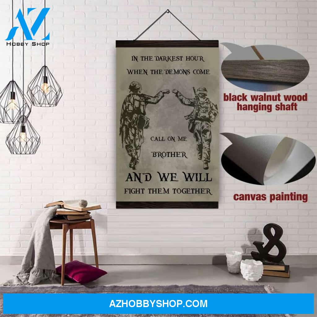 (Cv123) Hanging Canvas - Soldier Call On Me Brother.