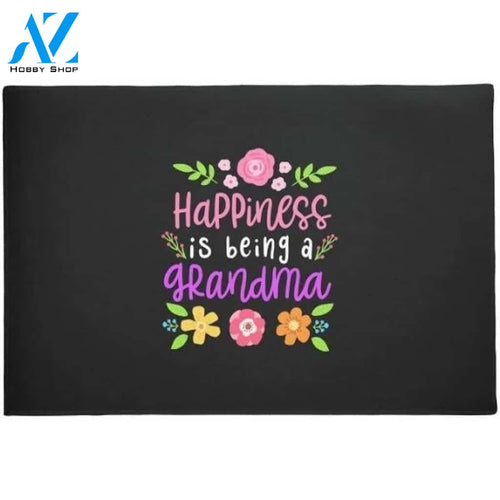 Hapiness Is Being A Grandma Flower Doormat Welcome Mat House Warming Gift Home Decor Funny Doormat Gift Idea