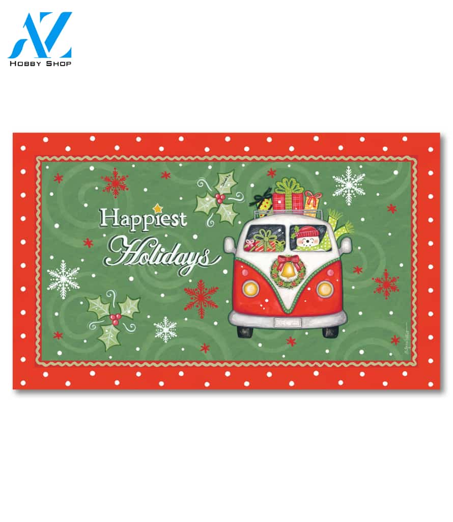 Happiest Holidays Camper Van Doormat - 18" x 30"