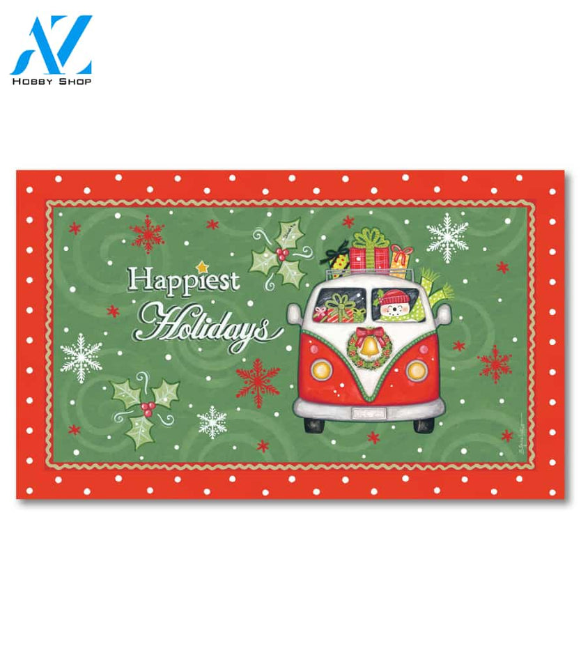 Happiest Holidays Camper Van Doormat - 18" x 30"