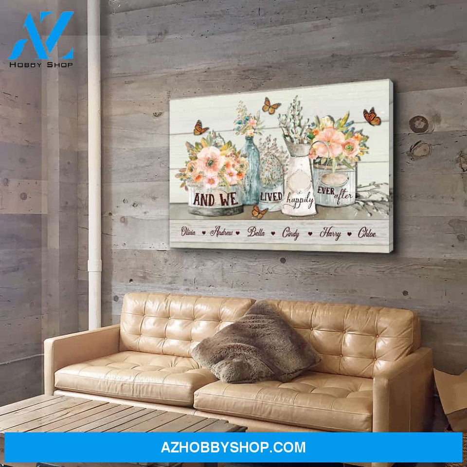 Happily Ever After - Personalized Custom Name Canvas
