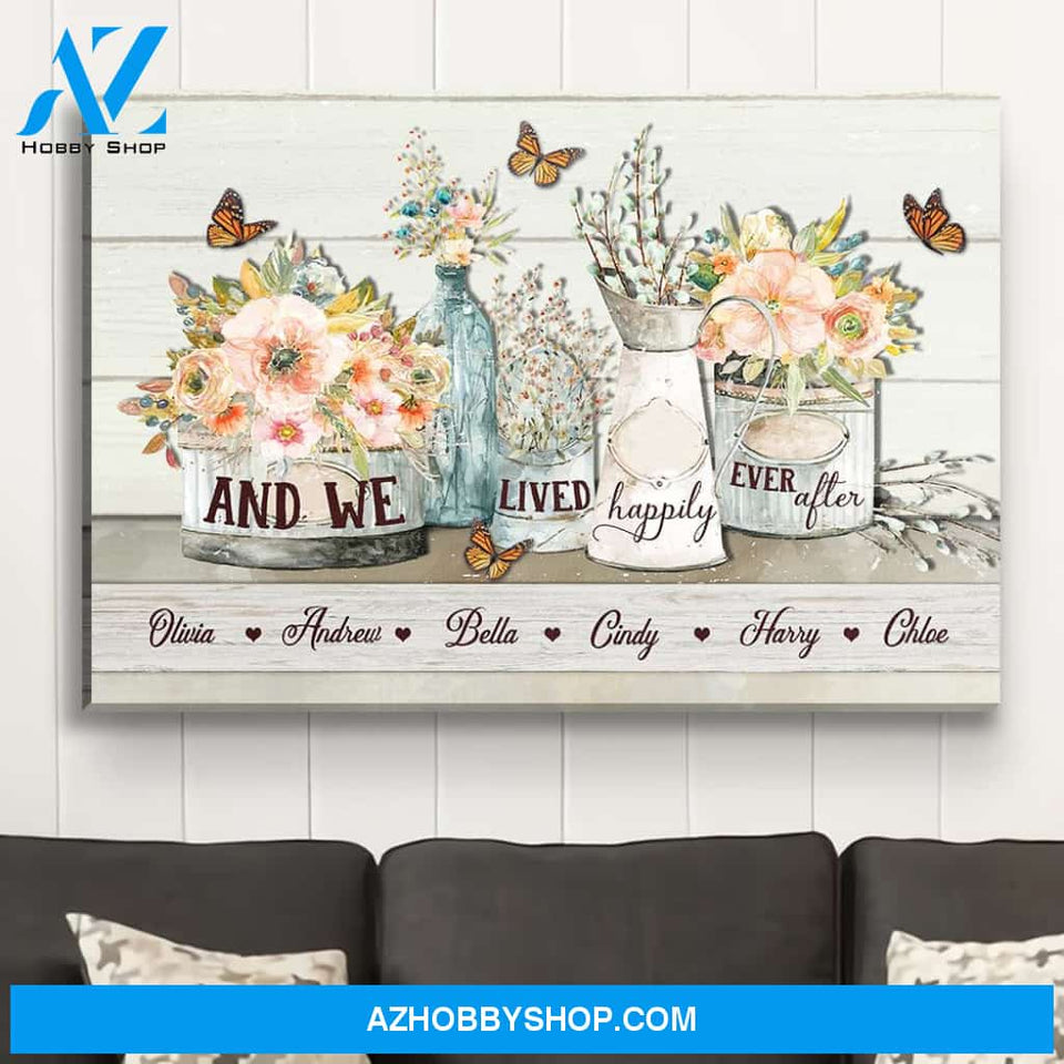 Happily Ever After - Personalized Custom Name Canvas