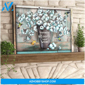 Happiness Blooms From Within Hummingbird Canvas Wall Art Decor