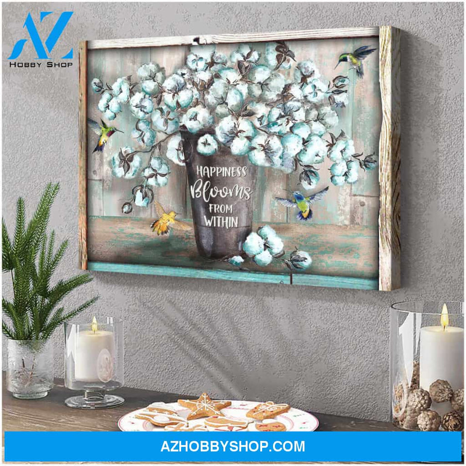 Happiness Blooms From Within Hummingbird Canvas Wall Art Decor