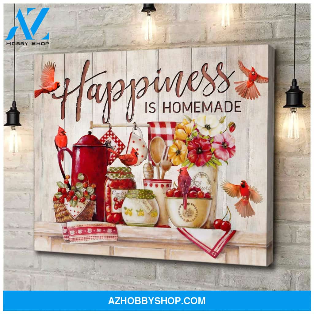 Happiness Cardinal Wall Art Canvas