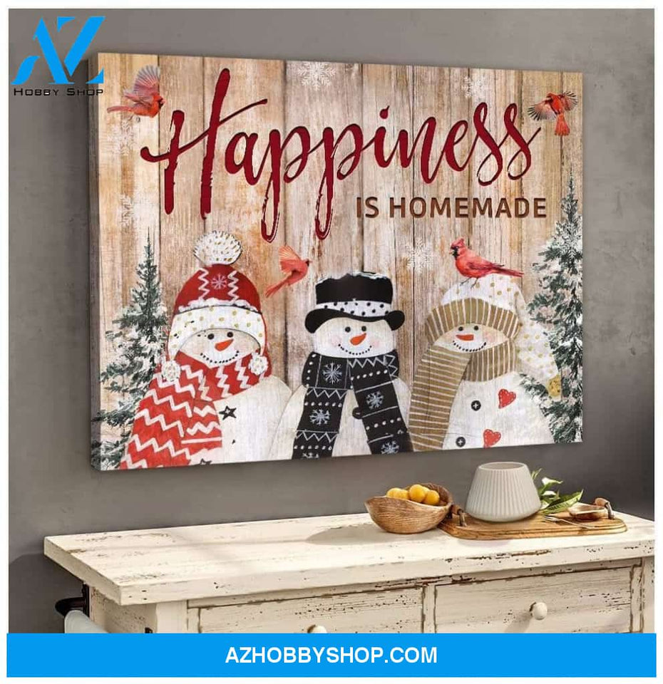 Happiness Cardinal Wall Matte Canvas - Christmas Wall Art