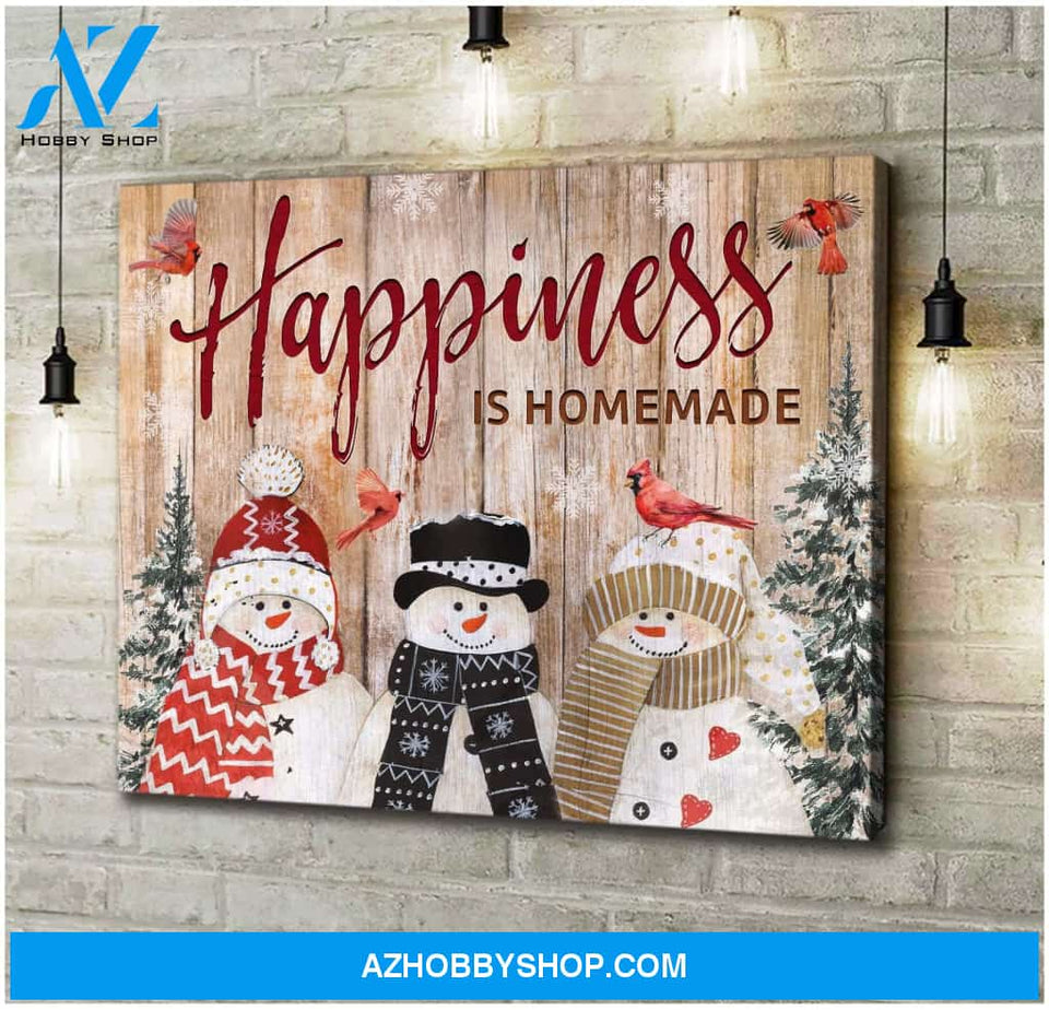 Happiness Cardinal Wall Matte Canvas - Christmas Wall Art