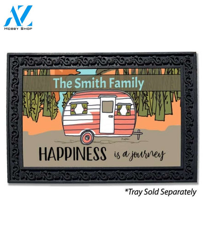 Happiness is a Journey Camper Personalized Doormat - 18" x 30"