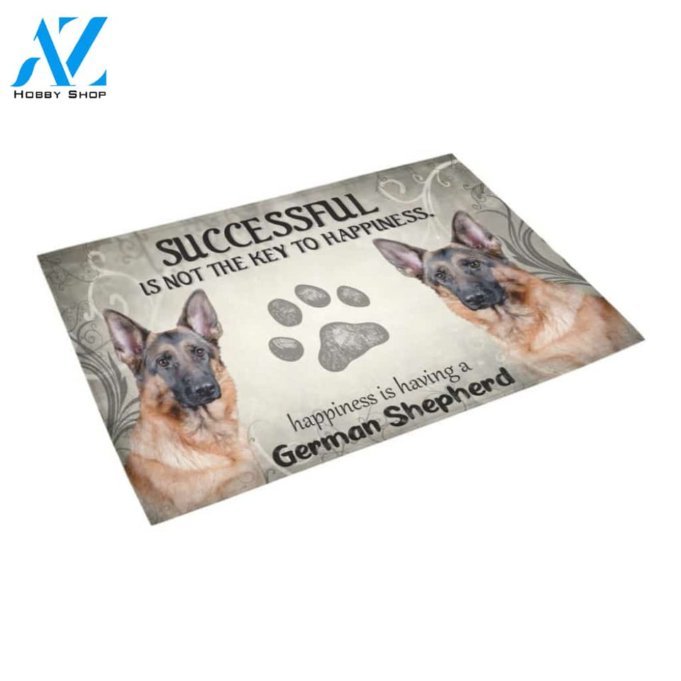 Happiness Is Having A German Shepherd Printed Doormat Home Decor Gift For Dog Lovers