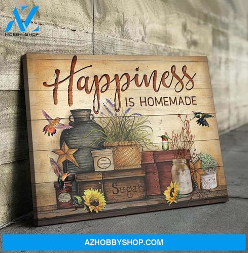 Happiness Is Homemade Hummingbird Wall Art Canvas