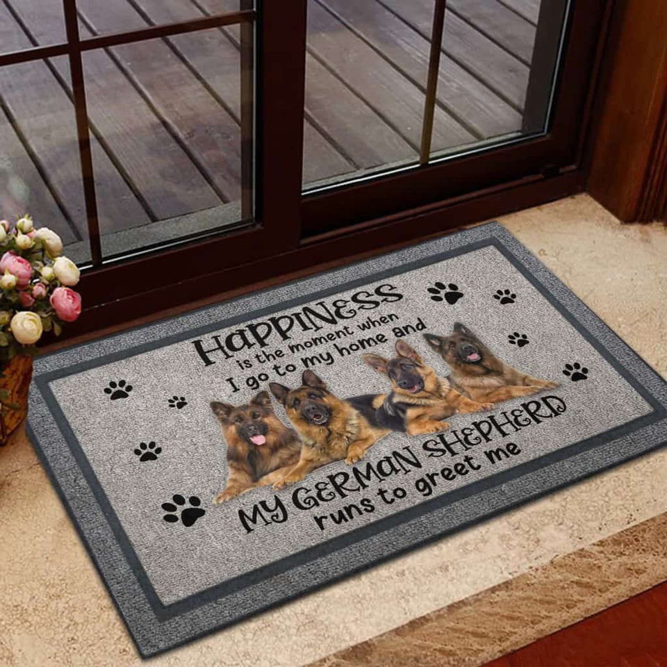 Happiness With My German Shepherd  Dogs Lover Doormat Welcome Mat