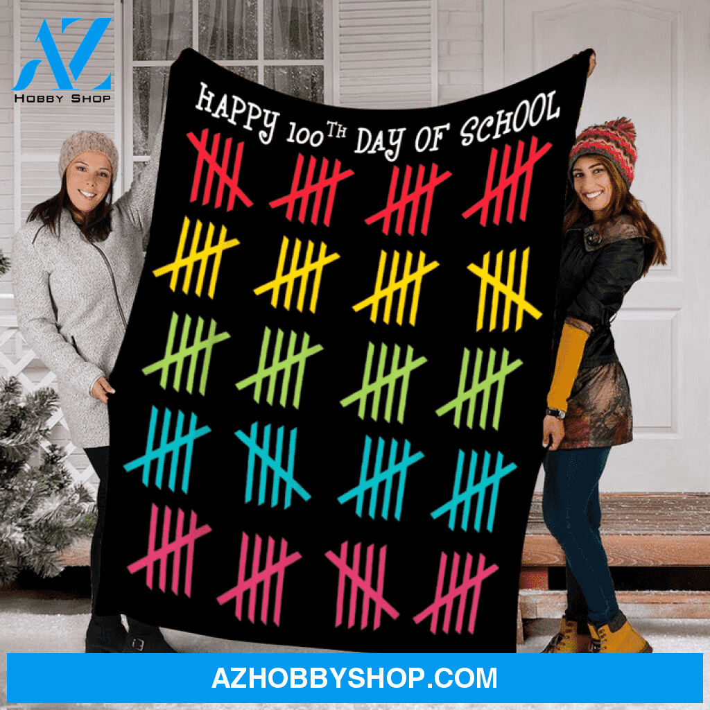 Happy 100Th Day Of School Fleece Blanket