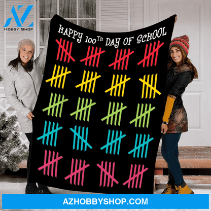 Happy 100Th Day Of School Fleece Blanket