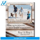Happy 15th Wedding Anniversary Custom Photo Canvas Print