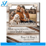 Happy 30th Wedding Anniversary Custom Photo Canvas Print