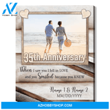 Happy 35th Wedding Anniversary Custom Photo Canvas Print
