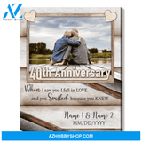 Happy 40th Wedding Anniversary Custom Photo Canvas Print