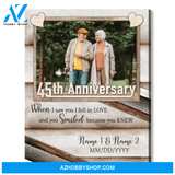 Happy 45th Wedding Anniversary Custom Photo Canvas Print
