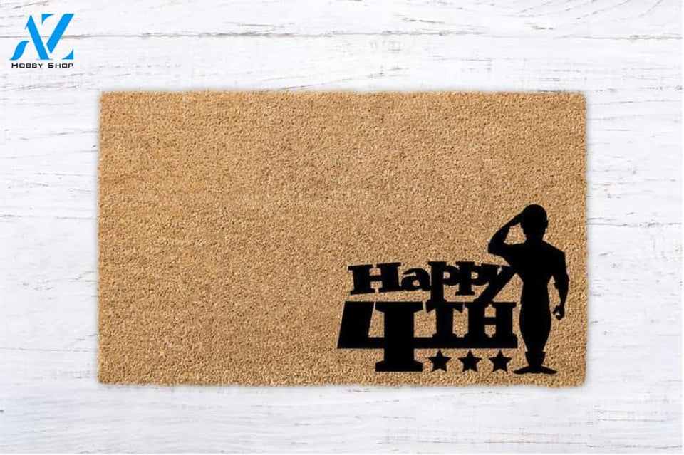 Happy 4th of July Doormat Welcome Home Coir Doormat Welcome Mat House Warming Gift Home Decor Funny Doormat Gift Idea