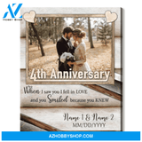 Happy 4th Wedding Anniversary Custom Photo Canvas Print