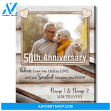 Happy 50th Wedding Anniversary Custom Photo Canvas Print