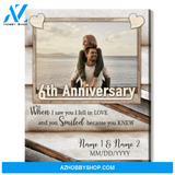 Happy 6th Wedding Anniversary Custom Photo Canvas Print