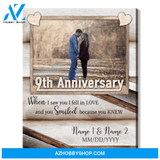 Happy 9th Wedding Anniversary Custom Photo Canvas Print