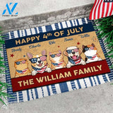 Happy American Independence Day - 4th Of July - Funny Personalized Pet Doormat (Cat & Dog) 