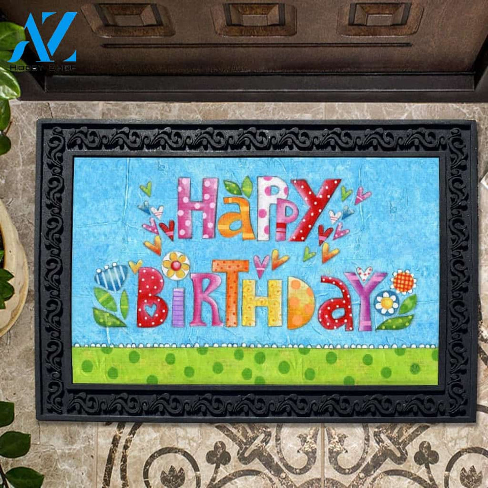 Happy Birthday Doormat - 18" x 30"