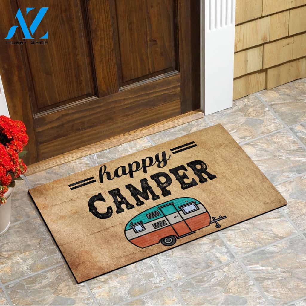 Happy Camper Camping Door Mat Entrance Mat Camping gift  FSD1561