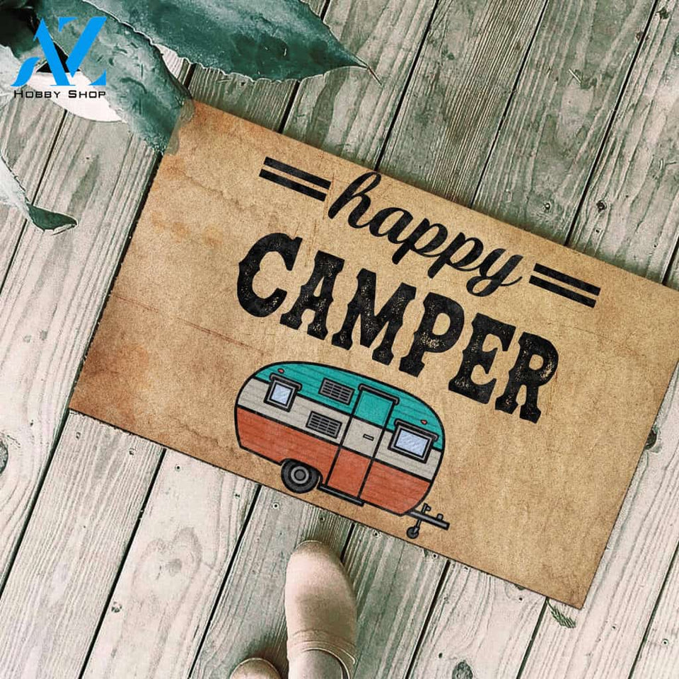 Happy Camper Camping Door Mat Entrance Mat Camping gift  FSD1561