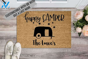 Happy Camper Doormat, Trailer Doormat, Camping Doormat, Funny Doormat, Welcome Mat