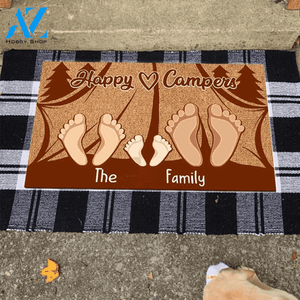 Happy Camper Easy Clean Welcome DoorMat | Felt And Rubber | DO1868