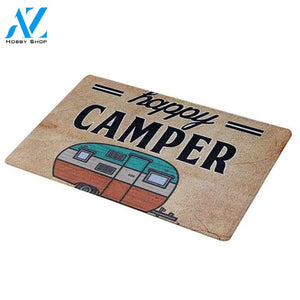 Happy Camper Easy Clean Welcome DoorMat | Felt And Rubber | DO1740