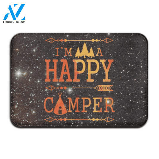 Happy Camper Easy Clean Welcome DoorMat | Felt And Rubber | DO2185