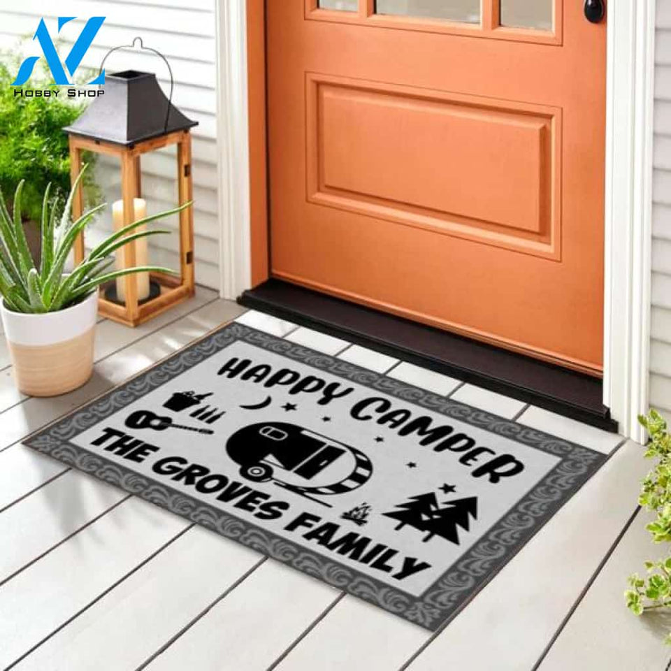Happy Camper - Personalized Doormat