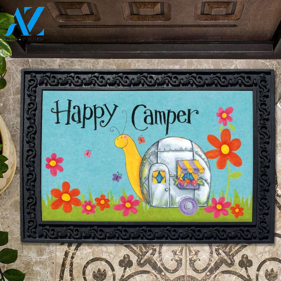 Happy Camper Snail Doormat - 18" x 30"