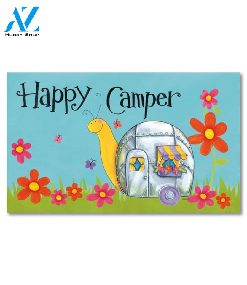Happy Camper Snail Doormat - 18" x 30"