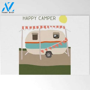 Happy Camper Vehicle Doormat Indoor And Outdoor Mat Entrance Rug Sweet Home Decor Housewarming Gift Gift For Vehicle Lovers Gift for Friend Family Birthday New Home