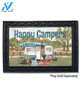 Happy Campers Blue Doormat - 18" x 30"
