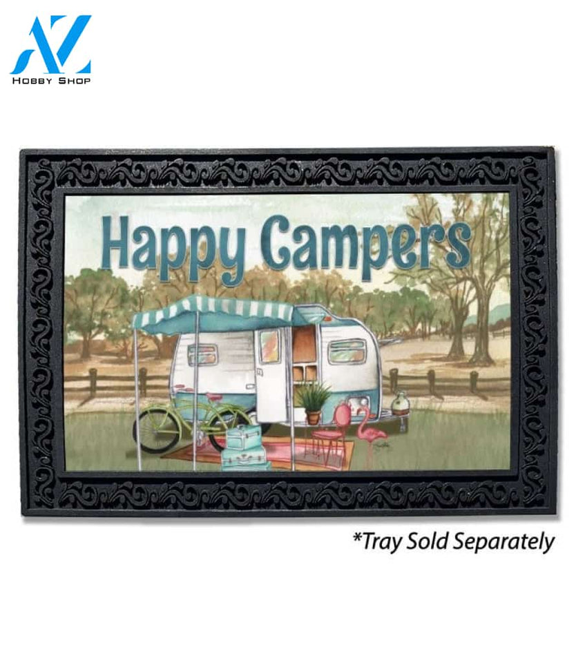 Happy Campers Blue Doormat - 18" x 30"