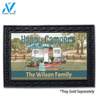 Happy Campers Blue Personalized Doormat - 18" x 30"