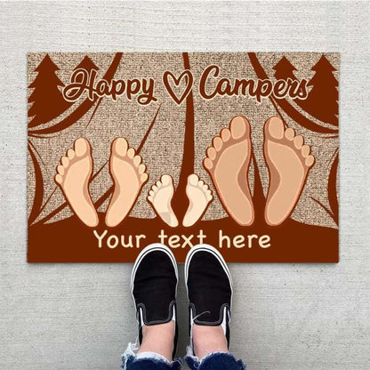 Happy Campers Camping Doormat, Camping Gift, House Warming Gifts, Rv Camping Lovers