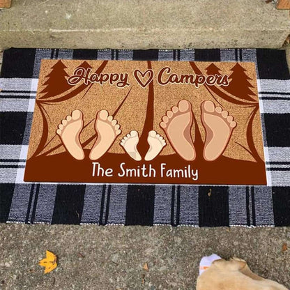 Happy Campers Camping Doormat, Camping Gift, House Warming Gifts, Rv Camping Lovers