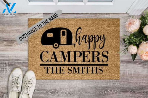 Happy Campers Doormat, Camping Doormat, Custom Doormat, Doormat, Door Mat