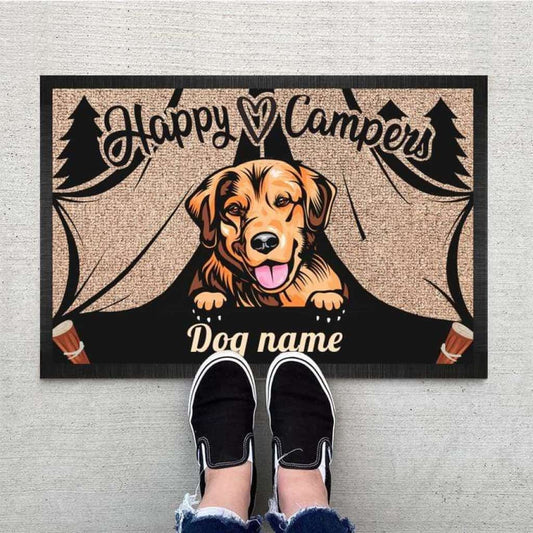 Happy Campers Doormat, Dog Lover Gift, Camping Gift