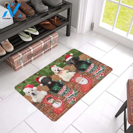 Happy Christmas Day Labrador Retriever Indoor And Outdoor Doormat Welcome Mat Housewarming Gift Home Decor Funny Doormat Gift For Cat Lovers Gift For Christmas
