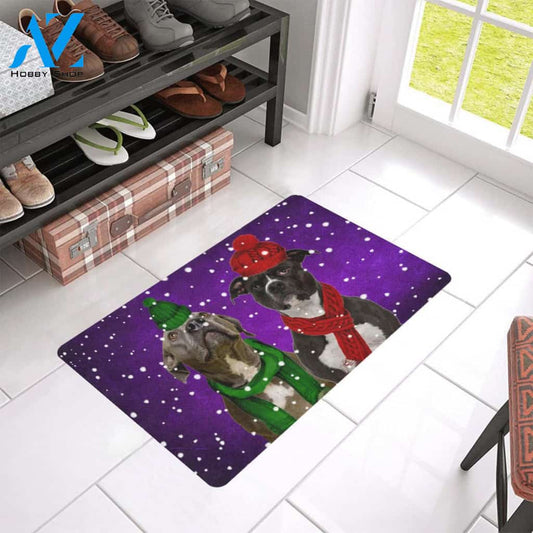 Happy Christmas Day PB Dog Indoor And Outdoor Doormat Welcome Mat Housewarming Gift Home Decor Funny Doormat Gift Idea For Dog Lovers Gift For Christmas