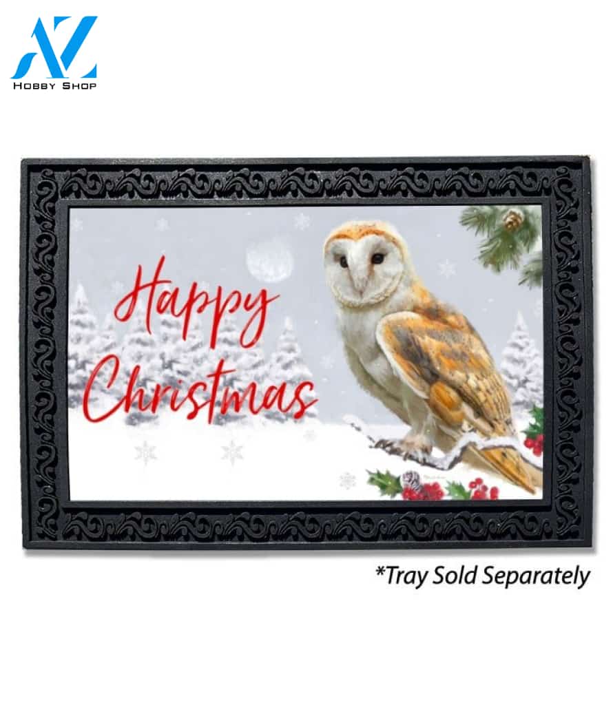 Happy Christmas Owl Doormat - 18" x 30"